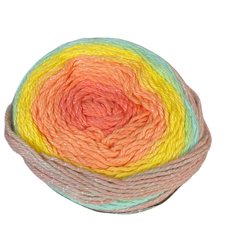 YARN BEE‎ SUGARWHEEL COTTON SPARKLE YARN Pretties Please #160 5 Oz 335 Yards NEW